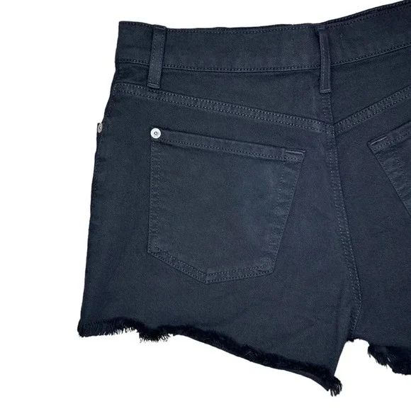 7 FOR ALL MANKIND Women’s Broken Twill Cut Off Short Black Size 28 - Picture 10 of 16